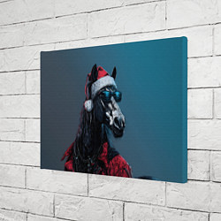 Холст прямоугольный Лошадь в новогоднем стиле, цвет: 3D-принт — фото 2
