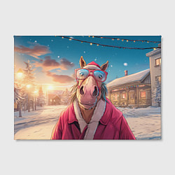 Холст прямоугольный Удивленная лошадь в очках, цвет: 3D-принт — фото 2