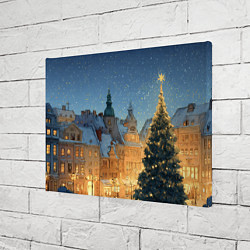 Холст прямоугольный Новый год в старом городе, цвет: 3D-принт — фото 2