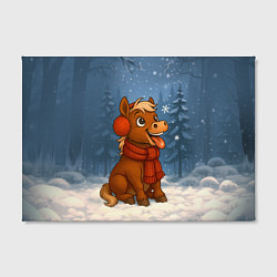 Холст прямоугольный Лошадка ловит снежинку, цвет: 3D-принт — фото 2