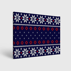 Холст прямоугольный Вязаный новогодний узор, цвет: 3D-принт