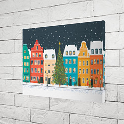 Холст прямоугольный Новогодний снежный город, цвет: 3D-принт — фото 2