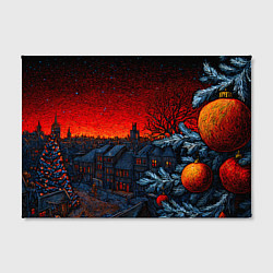 Холст прямоугольный Новый год в ночном городе, цвет: 3D-принт — фото 2