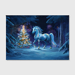 Холст прямоугольный Сияющая новогодняя лошадка, цвет: 3D-принт — фото 2