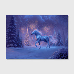 Холст прямоугольный Лошадь и новогодний салют, цвет: 3D-принт — фото 2