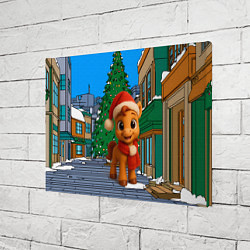 Холст прямоугольный Новогодняя лошадка и елка, цвет: 3D-принт — фото 2