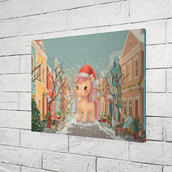Холст прямоугольный Маленькая новогодняя милая лошадка, цвет: 3D-принт — фото 2