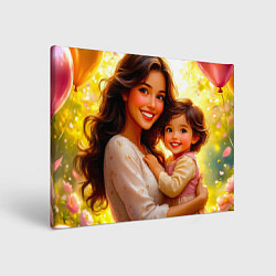 Картина прямоугольная Мама и дочка: мгновение счастья