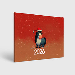 Холст прямоугольный Новый год - лошадка 2026, цвет: 3D-принт