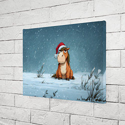 Холст прямоугольный Недовольная новогодняя лошадка, цвет: 3D-принт — фото 2