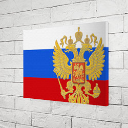 Холст прямоугольный Герб России: триколор, цвет: 3D-принт — фото 2