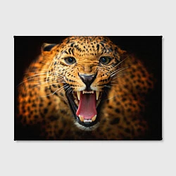 Холст прямоугольный Рык леопарда, цвет: 3D-принт — фото 2