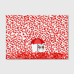 Холст прямоугольный Сердцепад и сердитый кот, цвет: 3D-принт — фото 2
