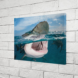 Холст прямоугольный Хищная акула, цвет: 3D-принт — фото 2