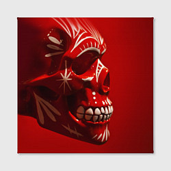Холст квадратный Красный череп, цвет: 3D-принт — фото 2