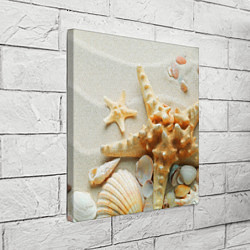 Холст квадратный Морские ракушки, цвет: 3D-принт — фото 2