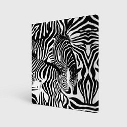 Холст квадратный Полосатая зебра, цвет: 3D-принт