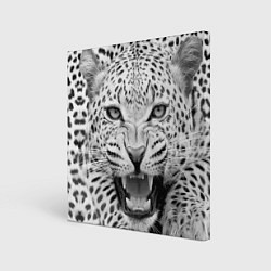 Картина квадратная Белый леопард