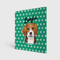 Холст квадратный Beagle Face, цвет: 3D-принт
