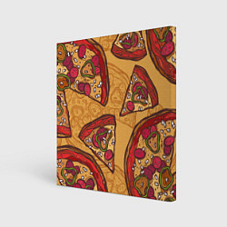 Холст квадратный Пицца, цвет: 3D-принт