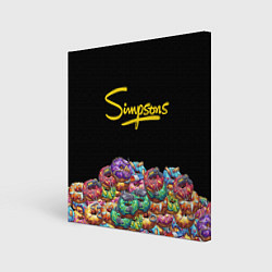 Холст квадратный Simpsons Donuts, цвет: 3D-принт