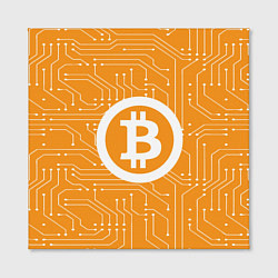 Холст квадратный Bitcoin: Orange Network, цвет: 3D-принт — фото 2