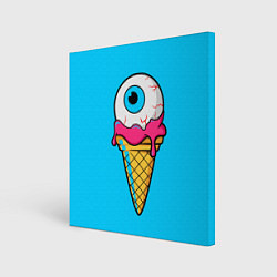 Холст квадратный Мороженое с глазом, цвет: 3D-принт