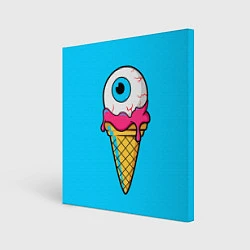 Холст квадратный Мороженое с глазом, цвет: 3D-принт