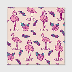 Холст квадратный Фламинго: розовый мотив, цвет: 3D-принт — фото 2