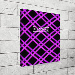 Холст квадратный Black Pink: Neon Lines, цвет: 3D-принт — фото 2