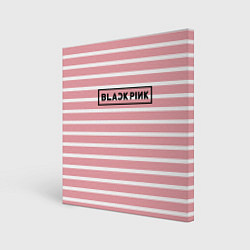 Холст квадратный Black Pink: Striped Geometry, цвет: 3D-принт