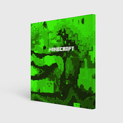 Холст квадратный Minecraft: Green World, цвет: 3D-принт