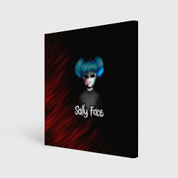 Холст квадратный Sally Face окровавленное лицо, цвет: 3D-принт