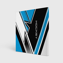 Холст квадратный Hockey black blue white, цвет: 3D-принт