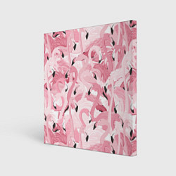 Холст квадратный Розовый фламинго, цвет: 3D-принт