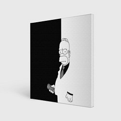 Картина квадратная Гомер Симпсон - в смокинге - black and white