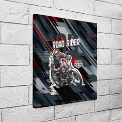 Холст квадратный Road rider мотоциклист, цвет: 3D-принт — фото 2