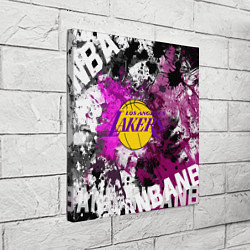 Холст квадратный Лос-Анджелес Лейкерс, Los Angeles Lakers, цвет: 3D-принт — фото 2