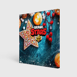 Картина квадратная Brawl Stars новогодний