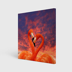 Картина квадратная Flamingo Love