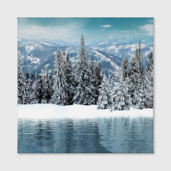 Холст квадратный Зимний лес, цвет: 3D-принт — фото 2