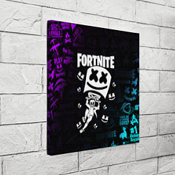 Холст квадратный Fortnite x Marshmello x Games, цвет: 3D-принт — фото 2