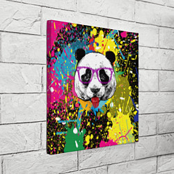Холст квадратный Панда хипстер в брызгах краски, цвет: 3D-принт — фото 2