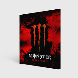 Картина квадратная Red grunge monster energy