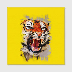 Холст квадратный Оскал тигра, цвет: 3D-принт — фото 2