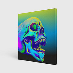 Картина квадратная Neon skull