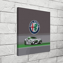 Холст квадратный Alfa Romeo motorsport, цвет: 3D-принт — фото 2