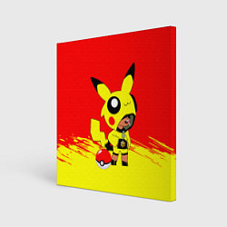 Холст квадратный Brawl starsLeon pikachu, цвет: 3D-принт