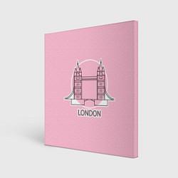 Холст квадратный Лондон London Tower bridge, цвет: 3D-принт