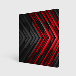 Холст квадратный Абстракция черно-красный свет, цвет: 3D-принт